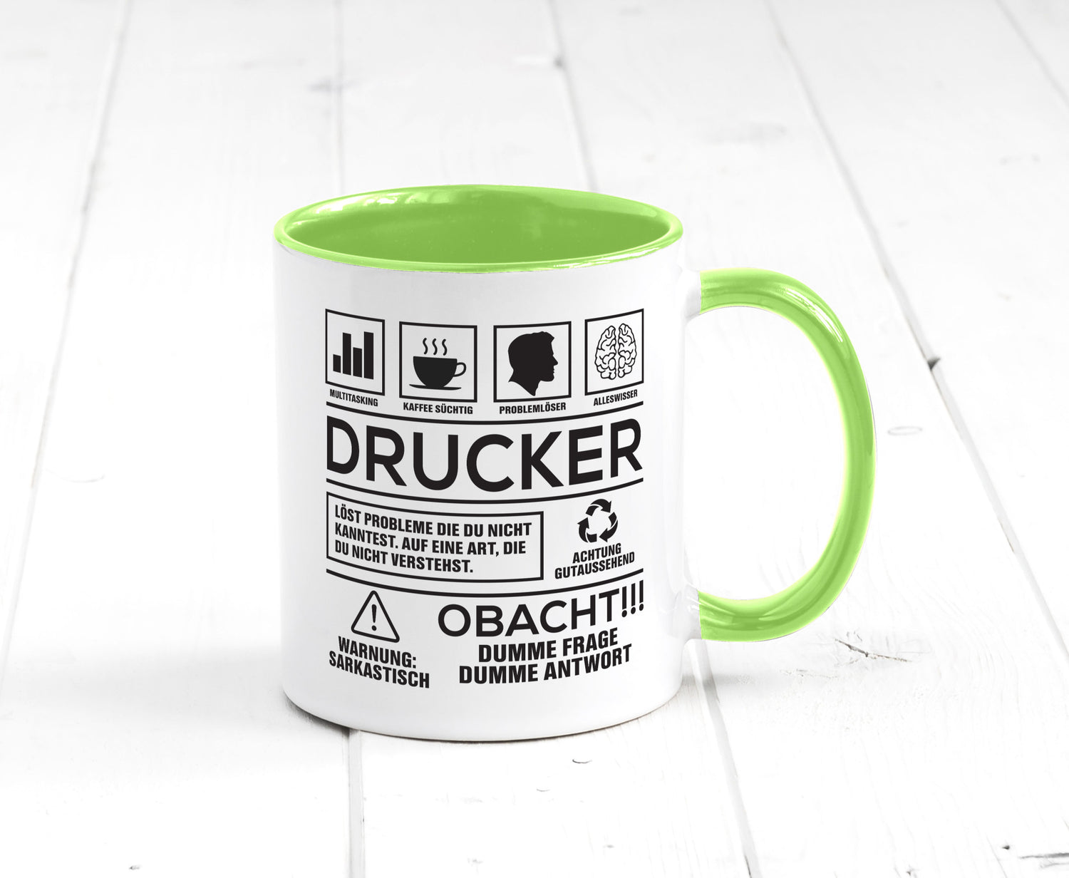 Achtung Probleme Drucker | Druckerei Print Medien Humor Geschenkidee Tasse