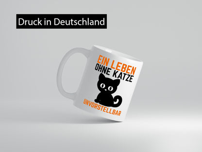 Ein Leben ohne Katze unvorstellbar | Tierliebe Comic Geschenkidee Tierliebhaber
