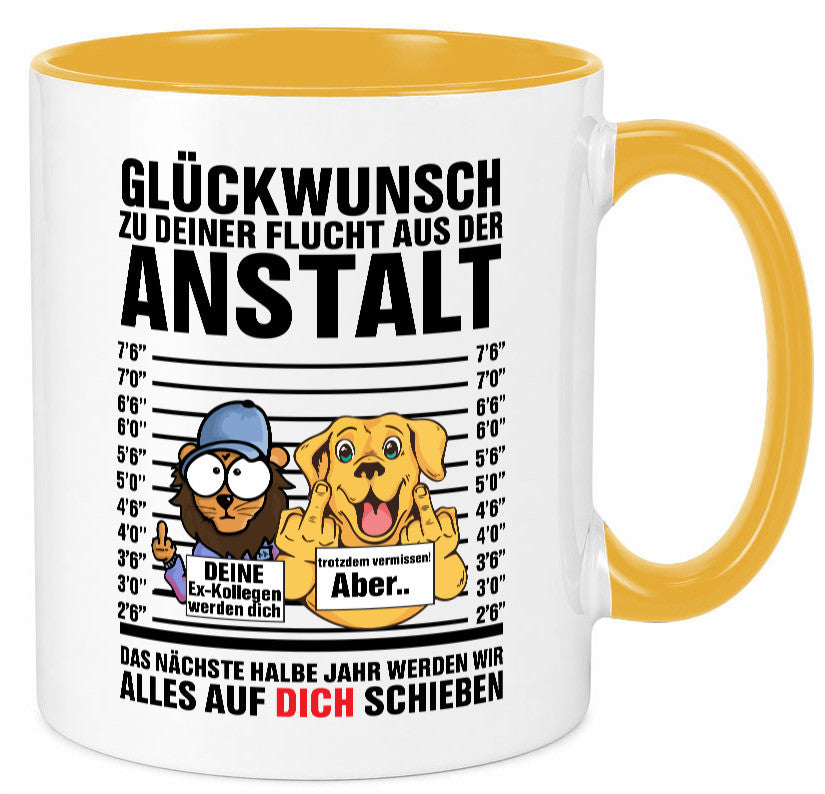 Glückwunsch zu deiner Flucht | Abschiedgeschenk v3 Geschenk Humor Geschenkidee