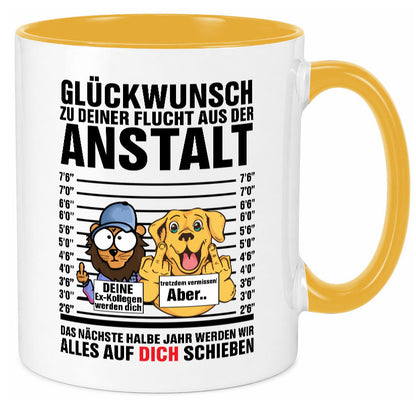 Glückwunsch zu deiner Flucht | Abschiedgeschenk v3 Geschenk Humor Geschenkidee
