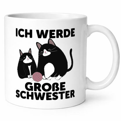 Ich werde große Schwester | Katze Wollknäuel lustiger Spruch Geschenk