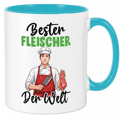 Bester Fleischer | Schlachterei v2 Geschenk Humor Geschenkidee lustiger Spruch Tasse