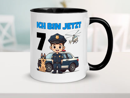 7. Geburtstag | 7 Jahre Polizei Kind Polizeiauto Humor Geschenkidee Tasse