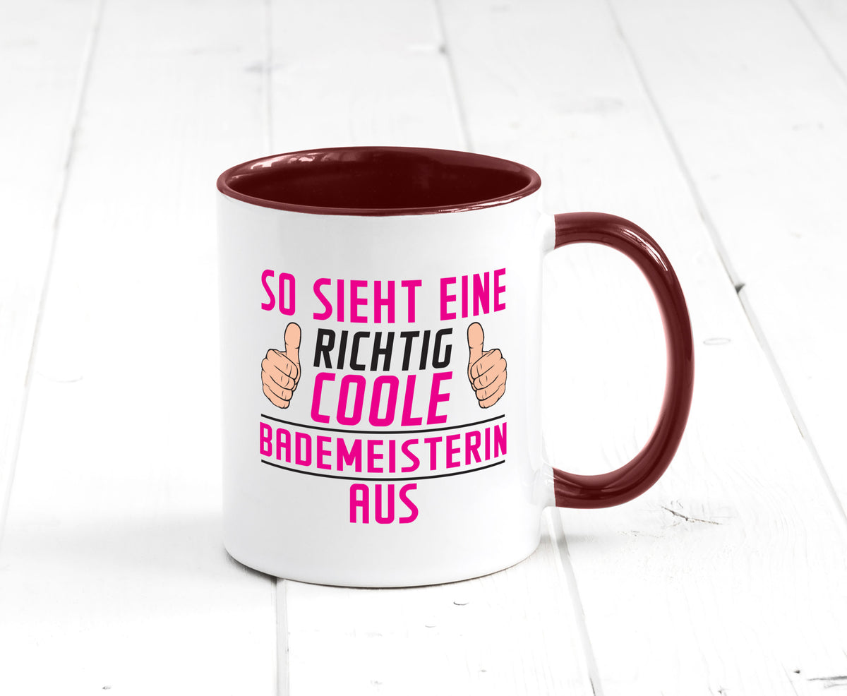 Richtig Coole Bademeisterin | Schwimmmeisterin Geschenk Humor Geschenkidee Tasse