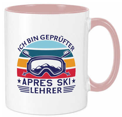 Geprüfter Apres Ski Lehrer | Ski-Brille Berge Ski-Stöck lustig Humor