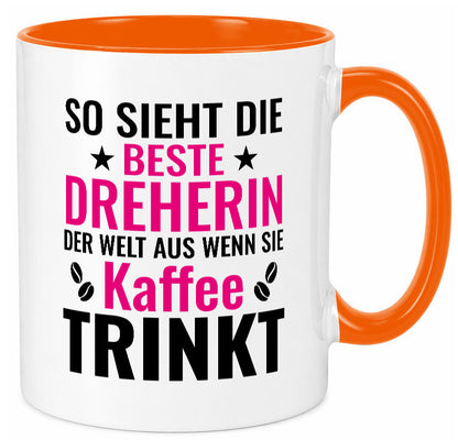 Kaffee trinkt: Dreherin | Fräser Dreher lustiger Spruch Geschenk Humor Tasse