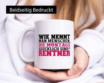 Glücklicher Rentner lustig Ruhestand Jubiläum Geschenk Tasse