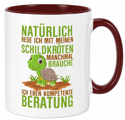 Natürlich rede ich mit Schildkröten | Schildkrötenliebhaber lustiger Spruch Tasse