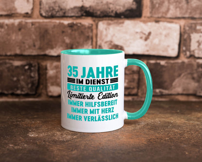 35 Jahre im Dienst | Jubiläum Arbeit v5 lustig Kollegen Büro Geschenk Tasse
