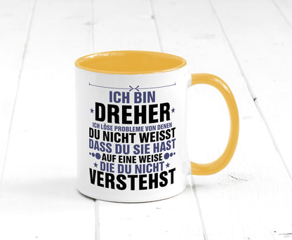 Löse Probleme: Dreher | Fräser lustiger Spruch Geschenk Humor Geschenkidee Tasse