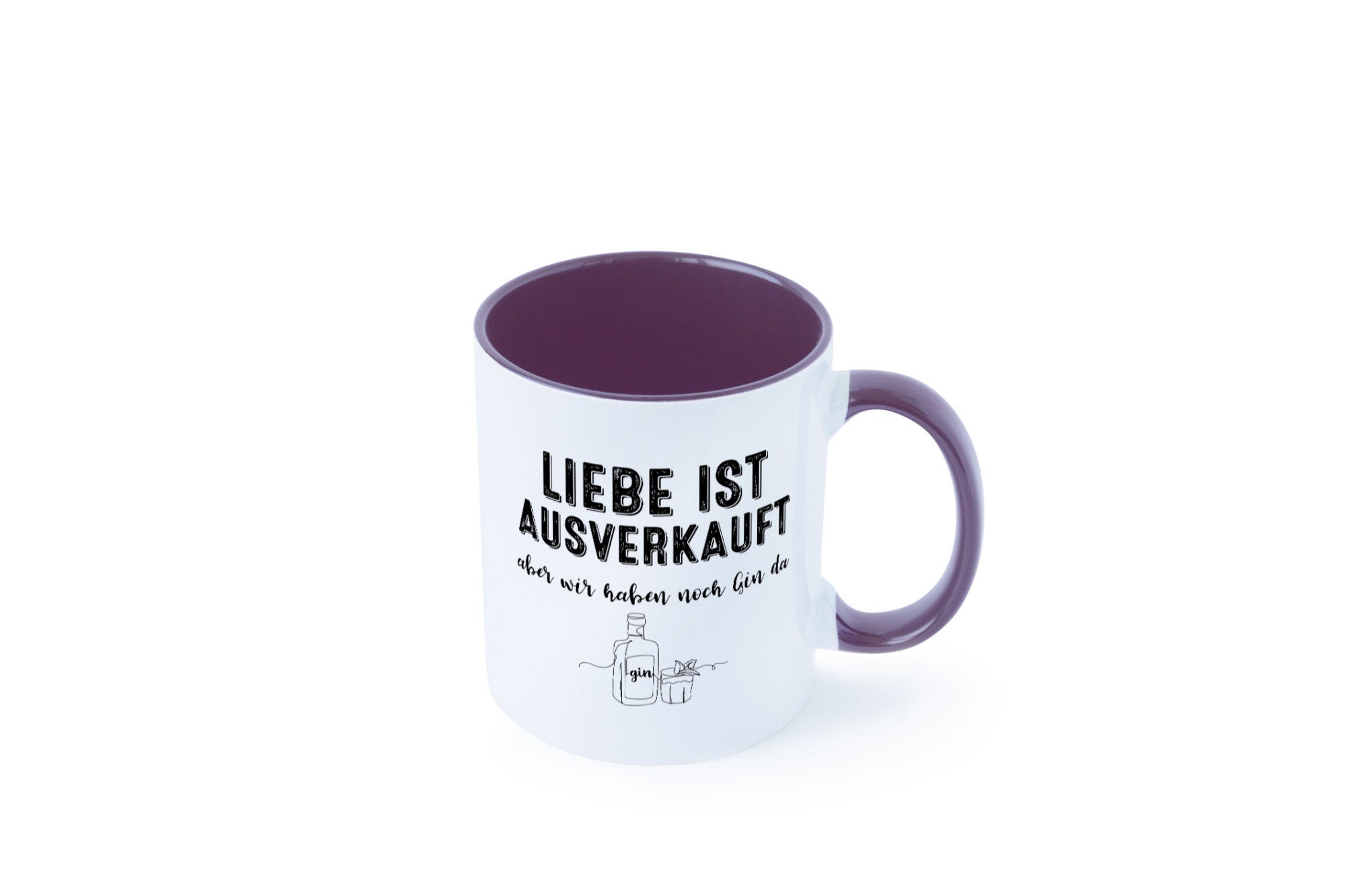 Liebe ist Ausverkauf, aber wir haben noch Gin da Humor Geschenkidee Tasse