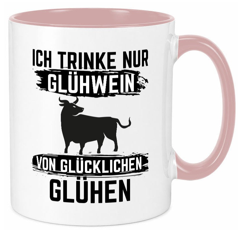 Ich drinke nur Glühwein | Wein von Glühen lustiger Spruch Geschenk Humor Tasse