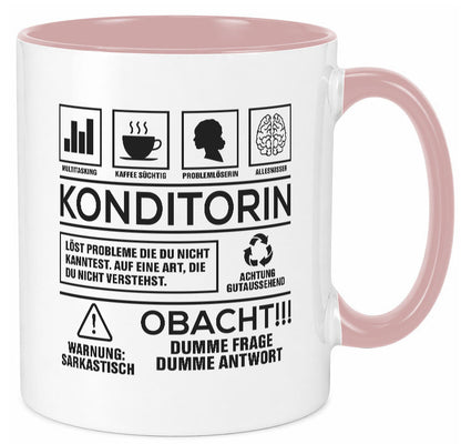 Achtung Probleme Konditorin | Konditorei lustiger Spruch Geschenk Humor
