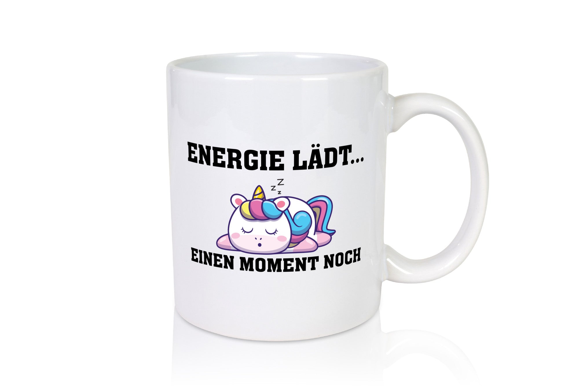 Energie lädt | Faules Einhorn Schlafen Humor Geschenkidee Tasse