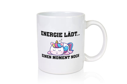 Energie lädt | Faules Einhorn Schlafen Humor Geschenkidee Tasse