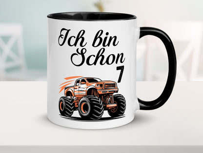 7. Geburtstag | Monster truck 7 Jahre lustiger Spruch Geschenk Geschenkidee Tasse