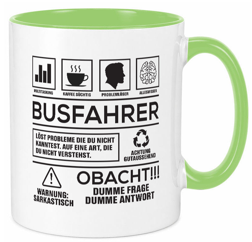 Achtung Probleme Busfahrer | Berufsfahrer Fahrer Geschenk Arbeit Kollegen Büro