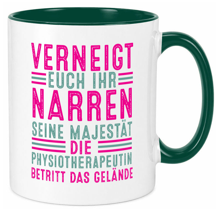 Verneigt euch: Physiotherapeutin Humor Geschenkidee Tasse