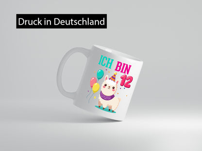 12. Geburtstag | 12 Jahre Lama Alpaka lustig Geschenkidee Geschenk Tasse