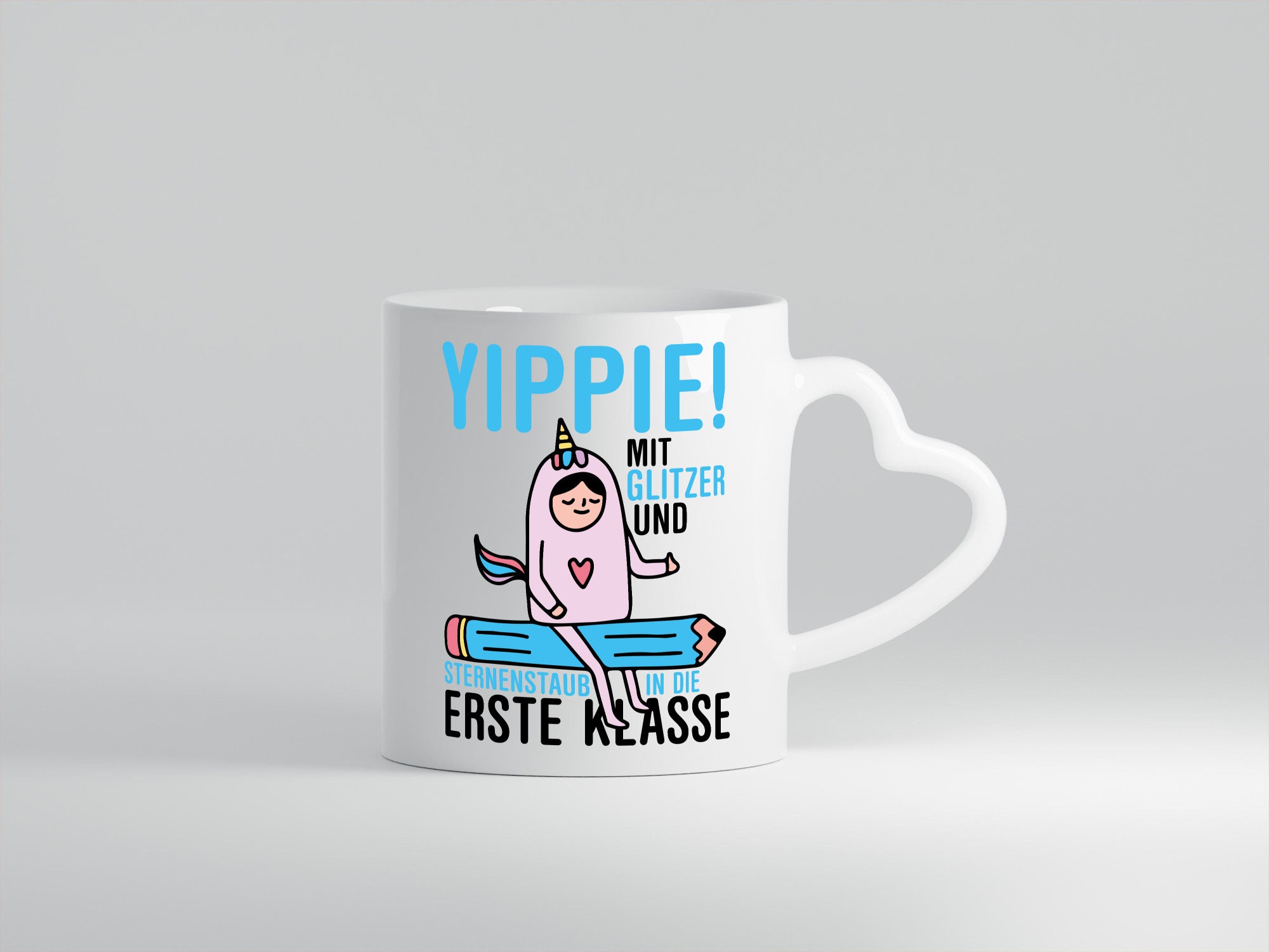 Mit Glitzer und Sternenstaub | Einschulung Einhorn lustiger Spruch Geschenk
