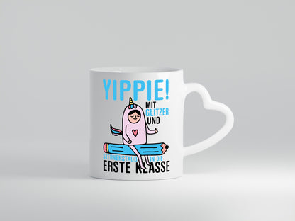 Mit Glitzer und Sternenstaub | Einschulung Einhorn lustiger Spruch Geschenk