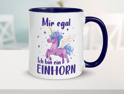 Mir egal, ich bin ein Einhorn | lustig Humor Geschenkidee Geschenk Tasse