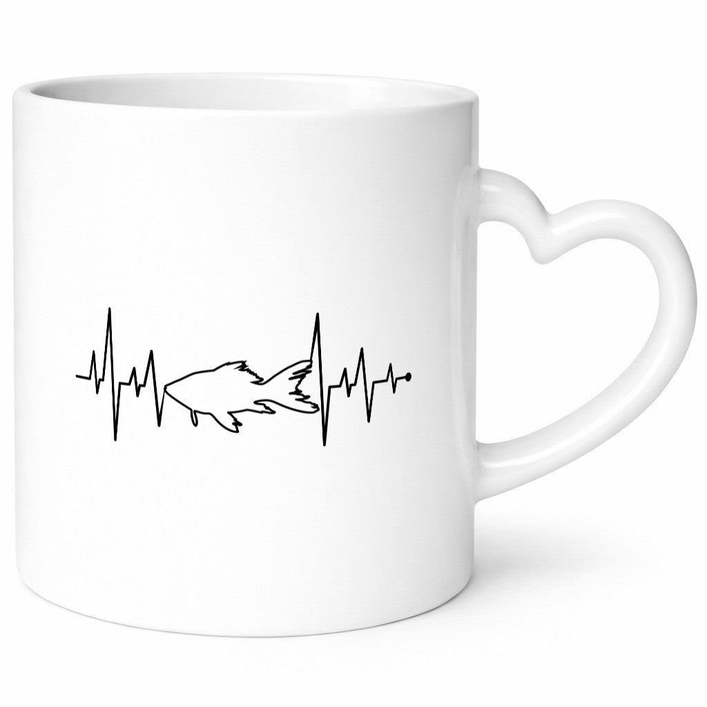 Fisch Herzschlag | Motiv Angler Karpfen angeln Geschenkidee Humor Tasse