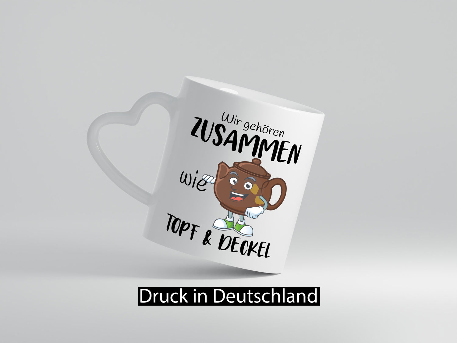 Wir gehören zusammen | Topf &amp; Deckel Beziehung lustiger Spruch Geschenk Humor
