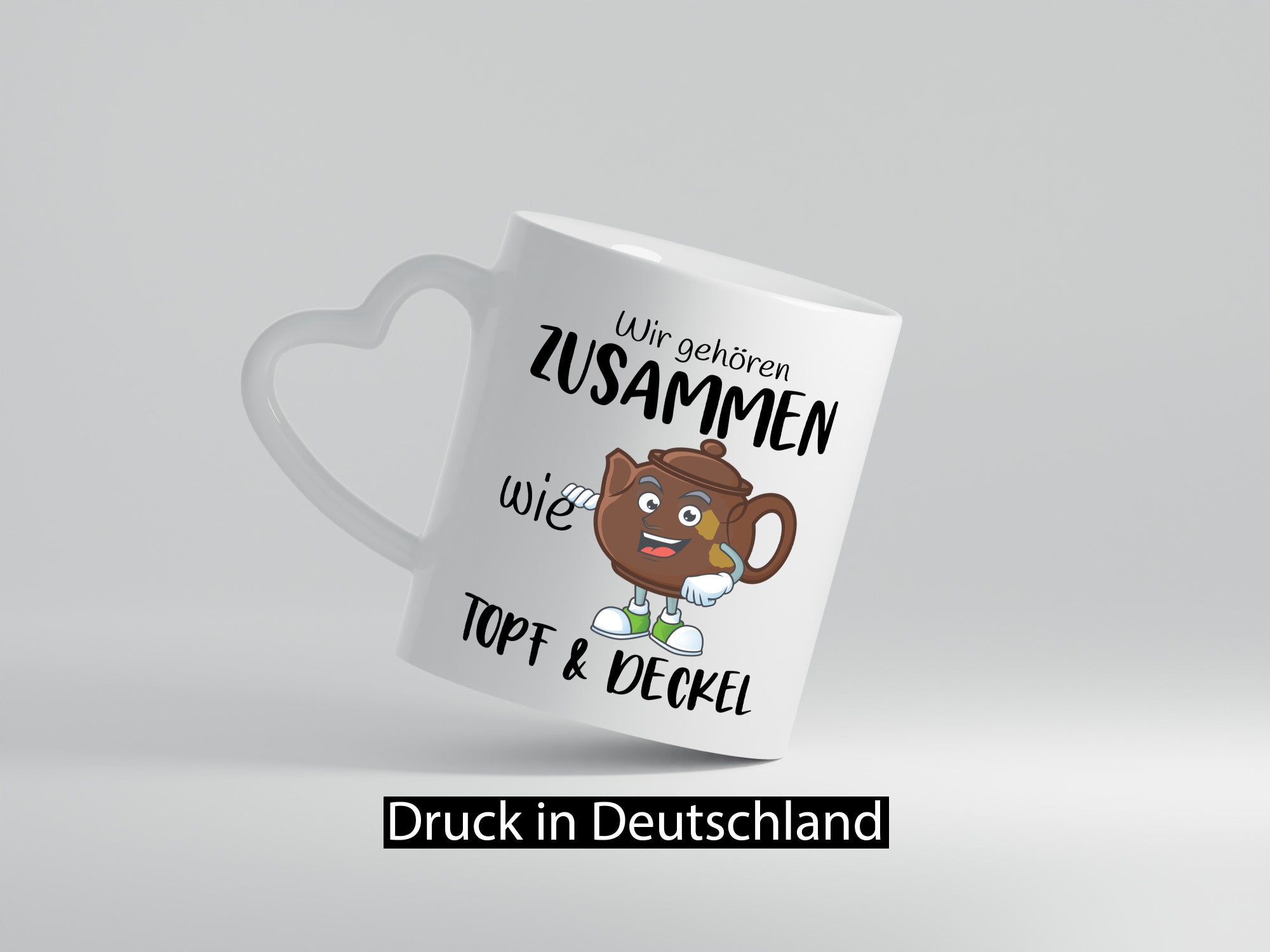 Wir gehören zusammen | Topf &amp; Deckel Beziehung lustiger Spruch Geschenk Humor