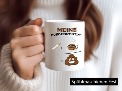 Meine Morgenroutine Geschenkidee Humor Tasse