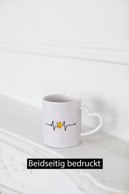 Bier Herzschlag | Motiv Biertrinker Bierkrug Pils Humor Geschenkidee Tasse