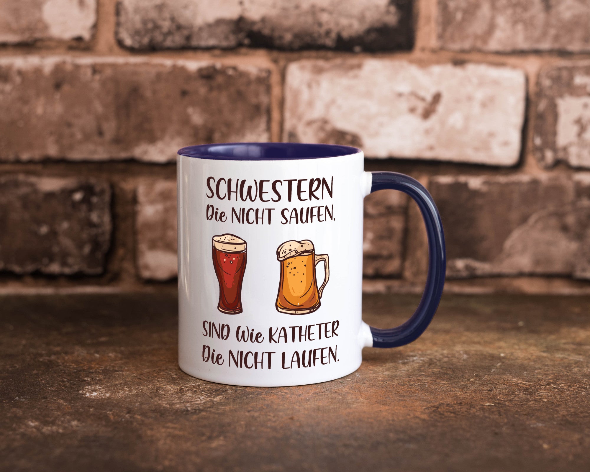 Schwestern die nicht saufen, Katheder laufen | Gläser lustiger Spruch Geschenk