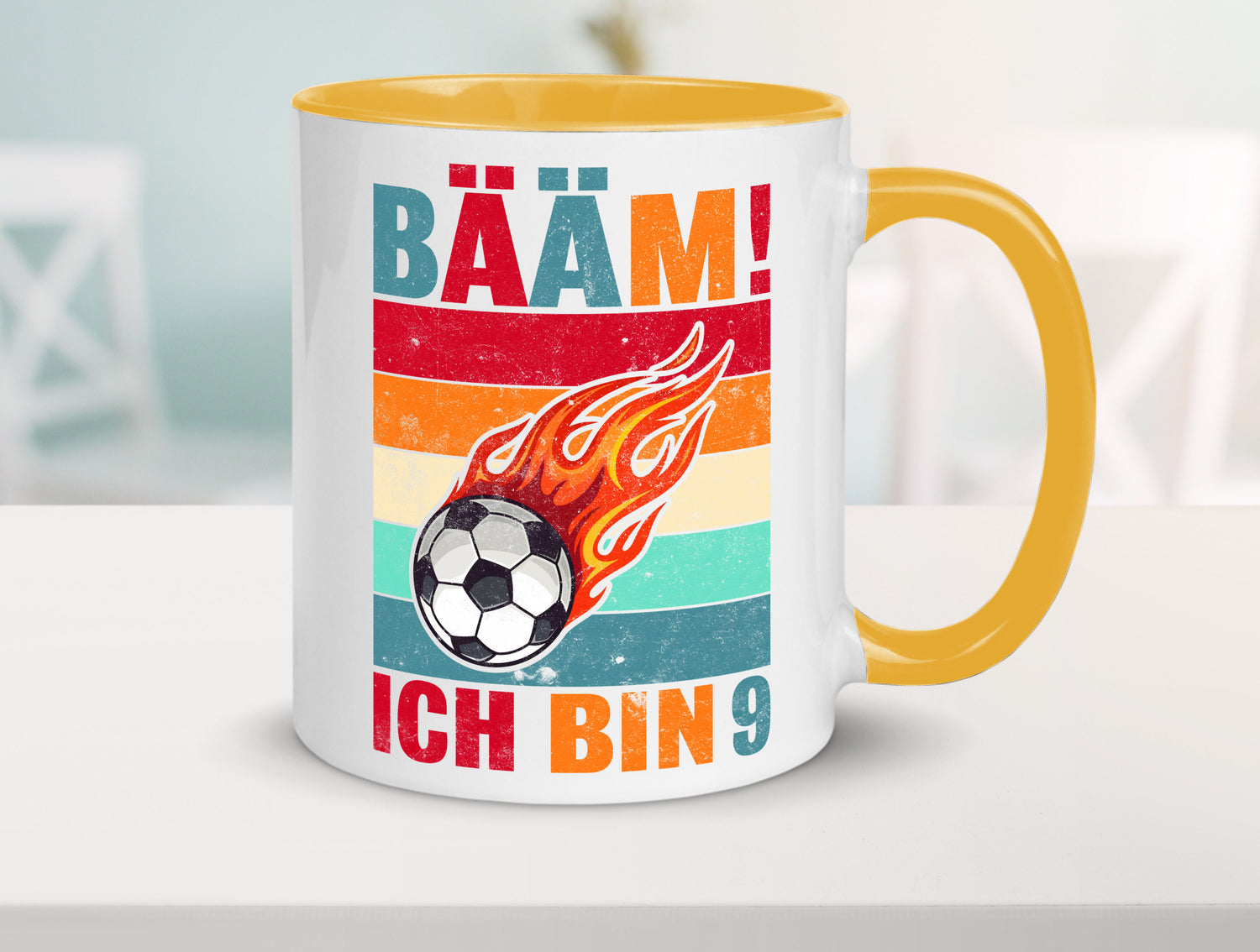9. Geburtstag | Bääm ich bin 9 Fußball Geschenkidee Humor Tasse
