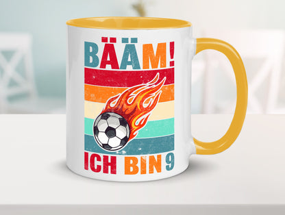 9. Geburtstag | Bääm ich bin 9 Fußball Geschenkidee Humor Tasse