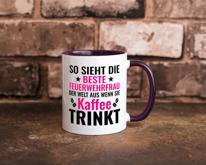 Kaffee trinkt: Feuerwehrfrau | Feuerwehr Geschenkidee Humor Tasse