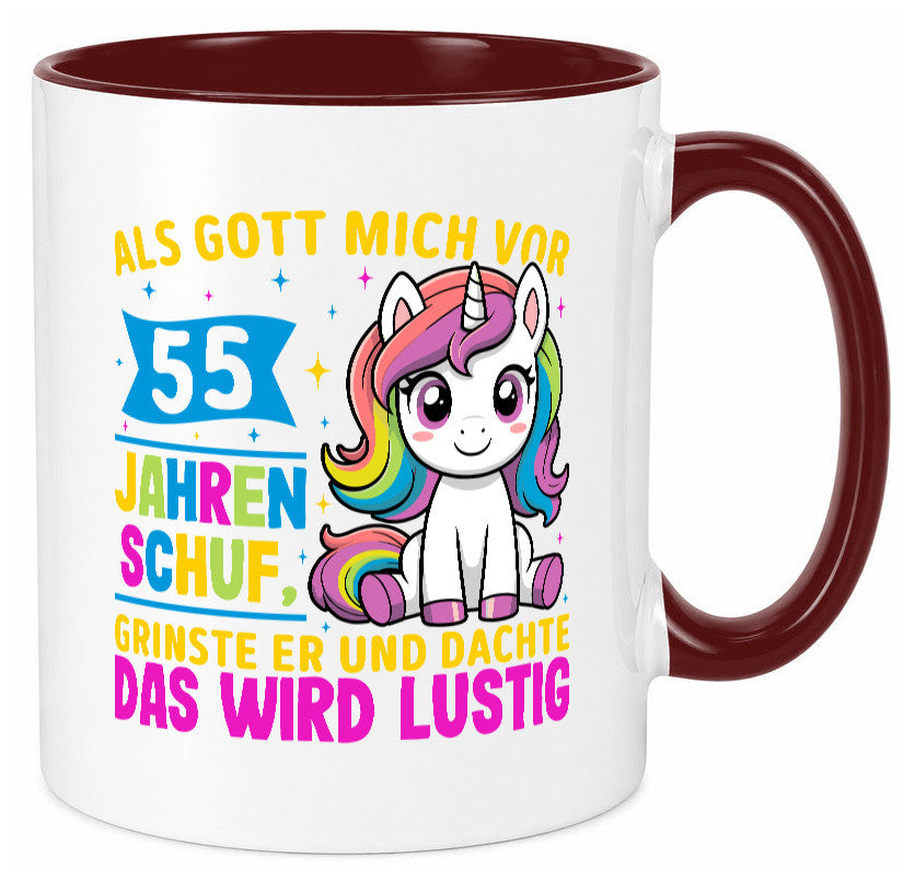 55. Geburtstag | Als Gott mich schuf 40 Jahre v2 lustiger Spruch Geschenk