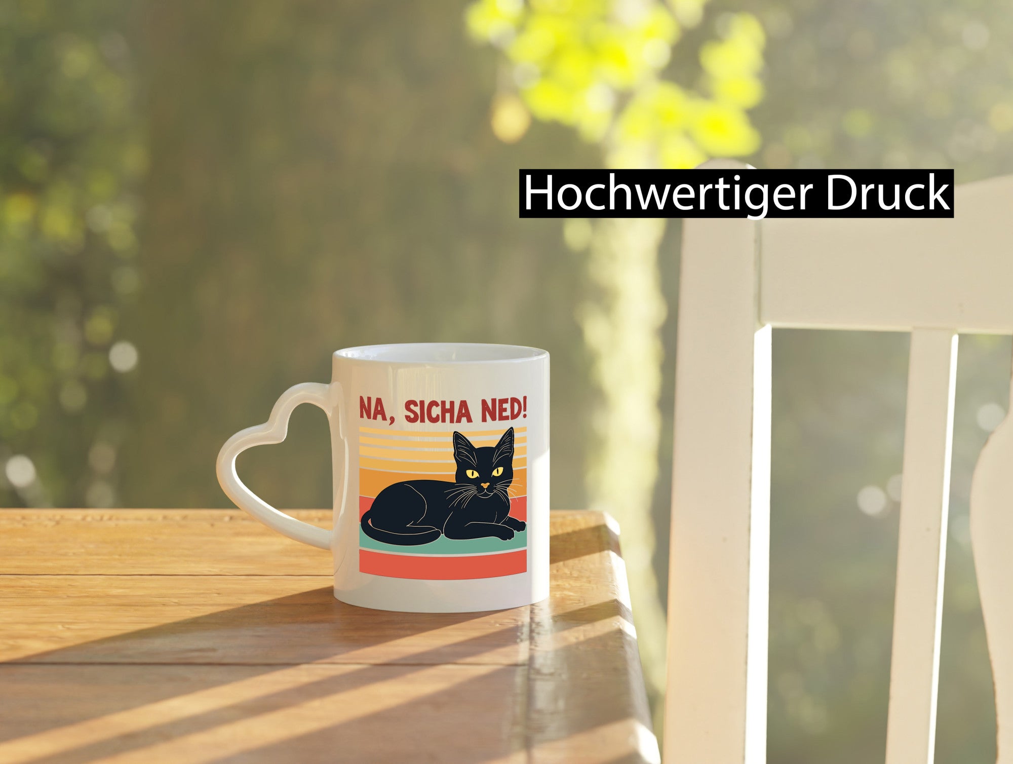 Na sicha ned! | Schwarze Katze Müde Humor Tierliebhaber Geschenkidee Tasse