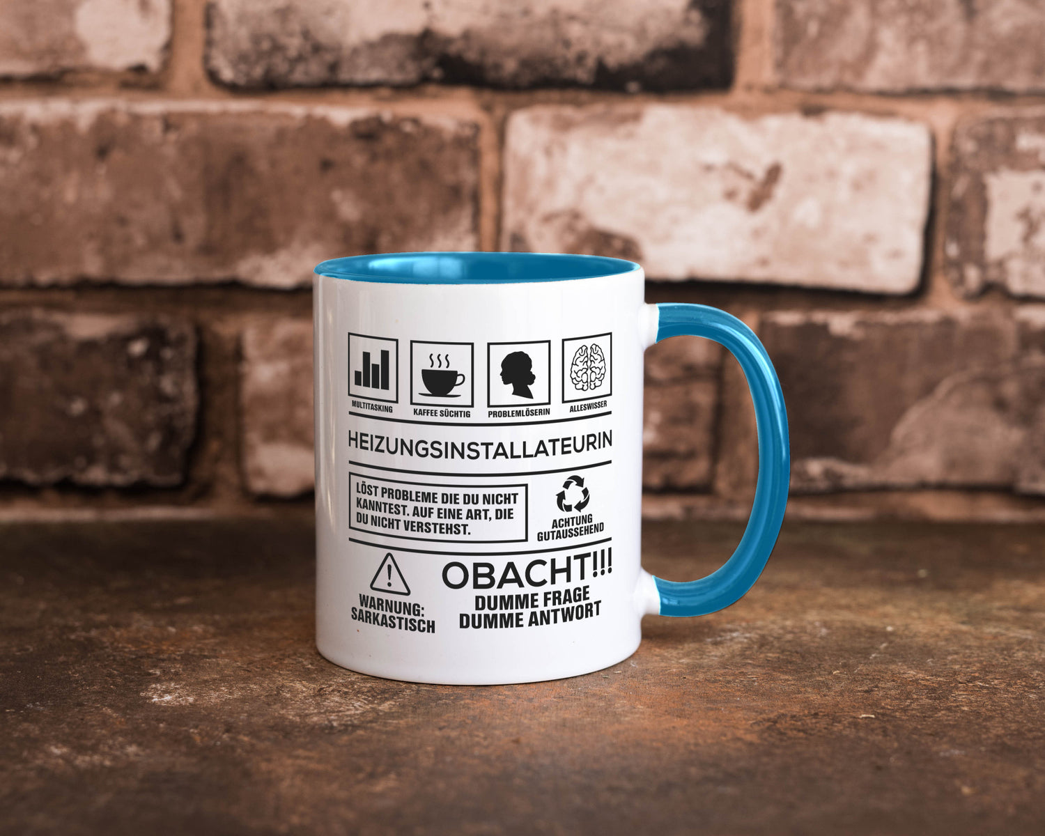 Achtung Probleme Heizungsinstallateurin | Heizung Humor Geschenkidee Tasse