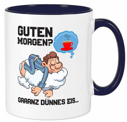 Ganz dünnes Eis | Morgenmuffel Tasse Kaffeetrinker Geschenkidee Humor
