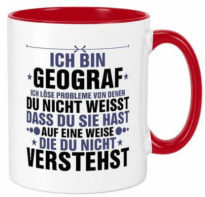 Löse Probleme: Geograf | Geografie lustig Humor Geschenkidee Geschenk Tasse