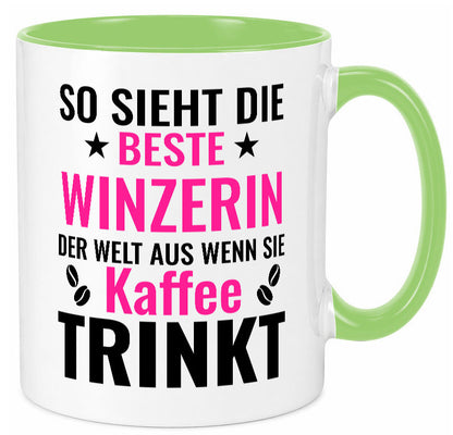 Kaffee trinkt: Winzerin | Weinbauer Wein lustig Humor Geschenkidee Geschenk Tasse
