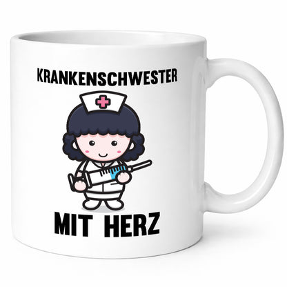 Krankenschwester mit Herz | Nurse Krankenhaus Geschenkidee Humor Tasse