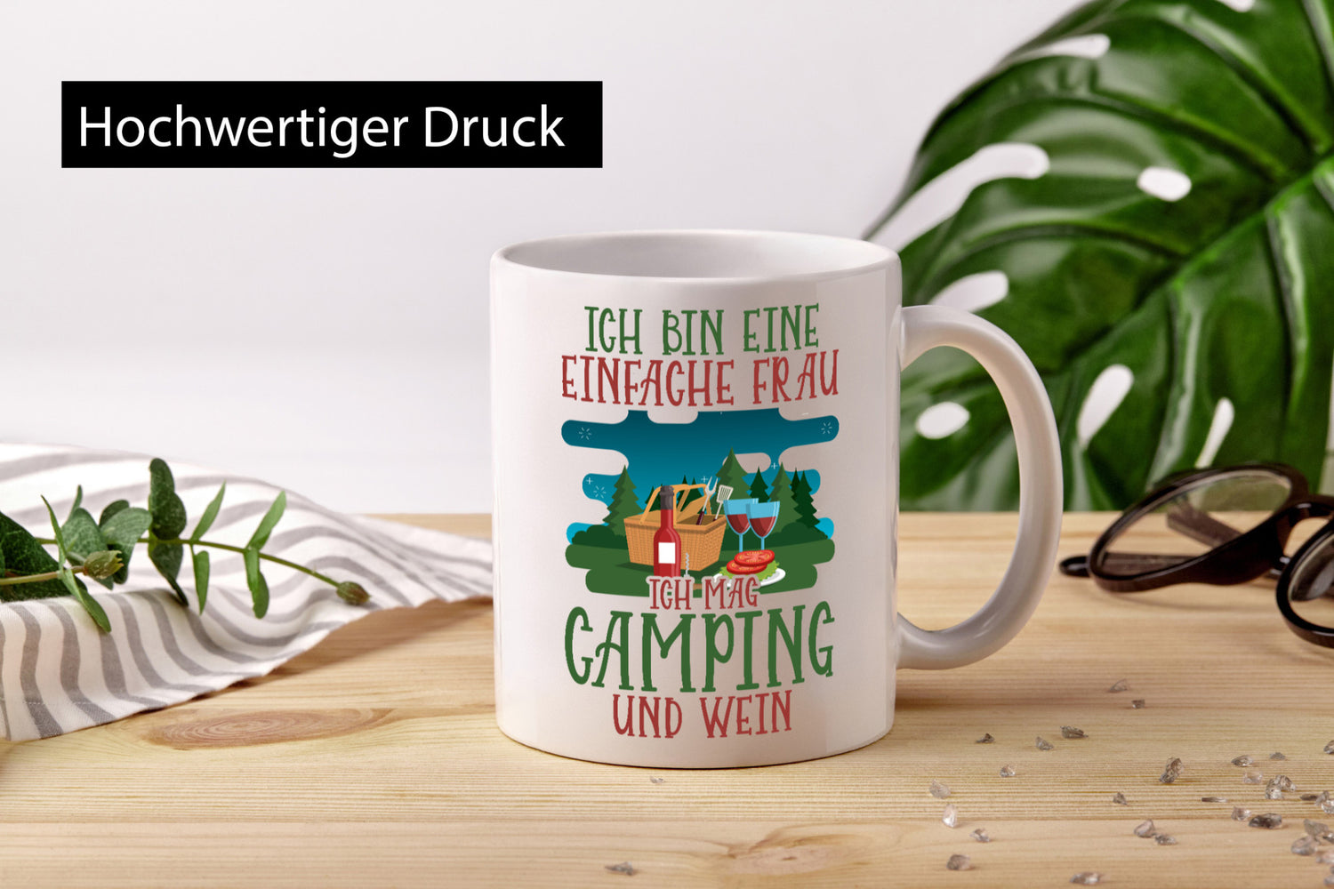 Einfache Frau Camping und Wein | v2 Geschenk Humor Geschenkidee lustiger Spruch
