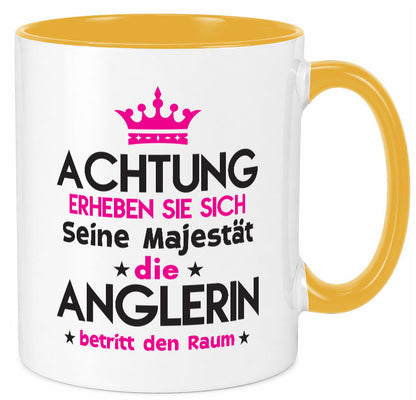 Seine Majestät Anglerin | Angeln Fischerin lustiger Spruch Geschenk Humor