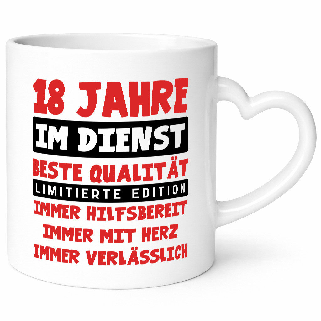 18 Jahre im Dienst | Jubiläum Arbeit v9 Geschenkidee Kollegen Büro Humor Tasse