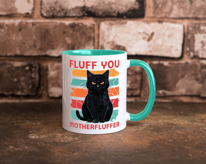 Fluff you Motherfluffer | Schwarze Katze Böse Humor Tierliebhaber Geschenkidee