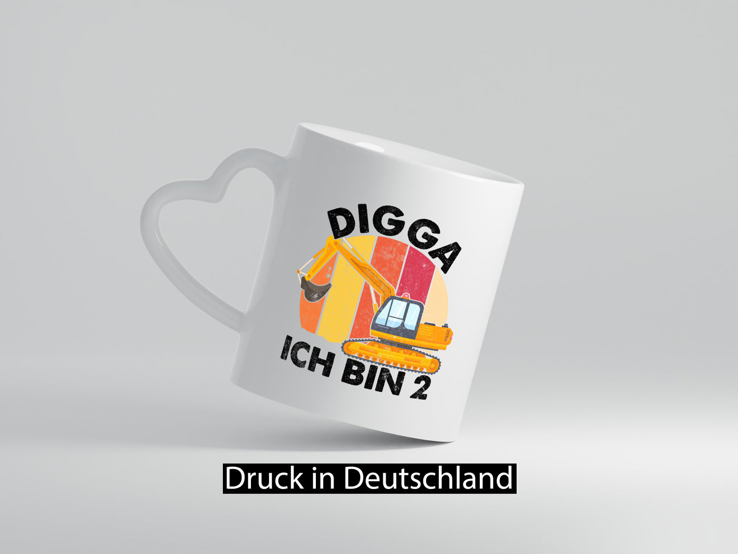 2. Geburtstag | 2 Jahre Bagger Digga Geschenk Geschenkidee lustiger Spruch Tasse