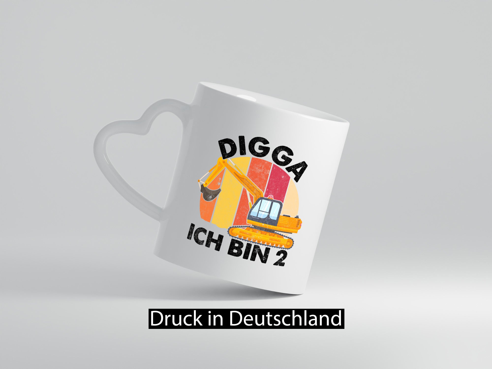 2. Geburtstag | 2 Jahre Bagger Digga Geschenk Geschenkidee lustiger Spruch Tasse
