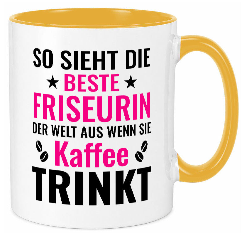 Kaffee trinkt: Friseurin | Friseuse Frisörin lustig Humor Geschenkidee Geschenk