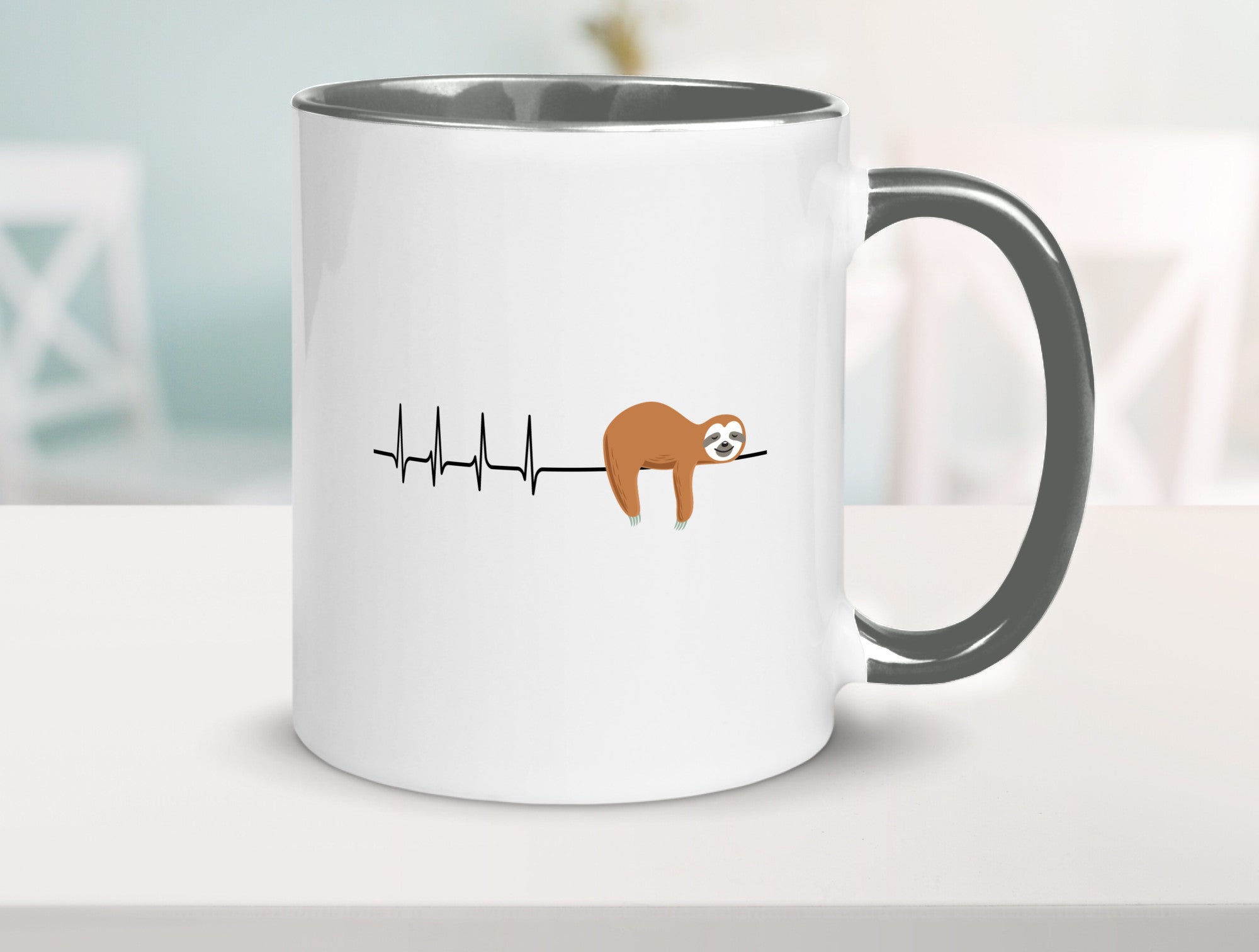 Herzschlag Faultier | Faulheit Morgenmuffel faul Humor Tierliebhaber